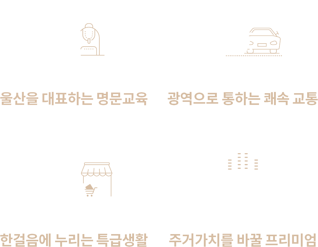 다양한 생활 편의시설, 교통 미래가치, 힐링특권, 우수한 학세권